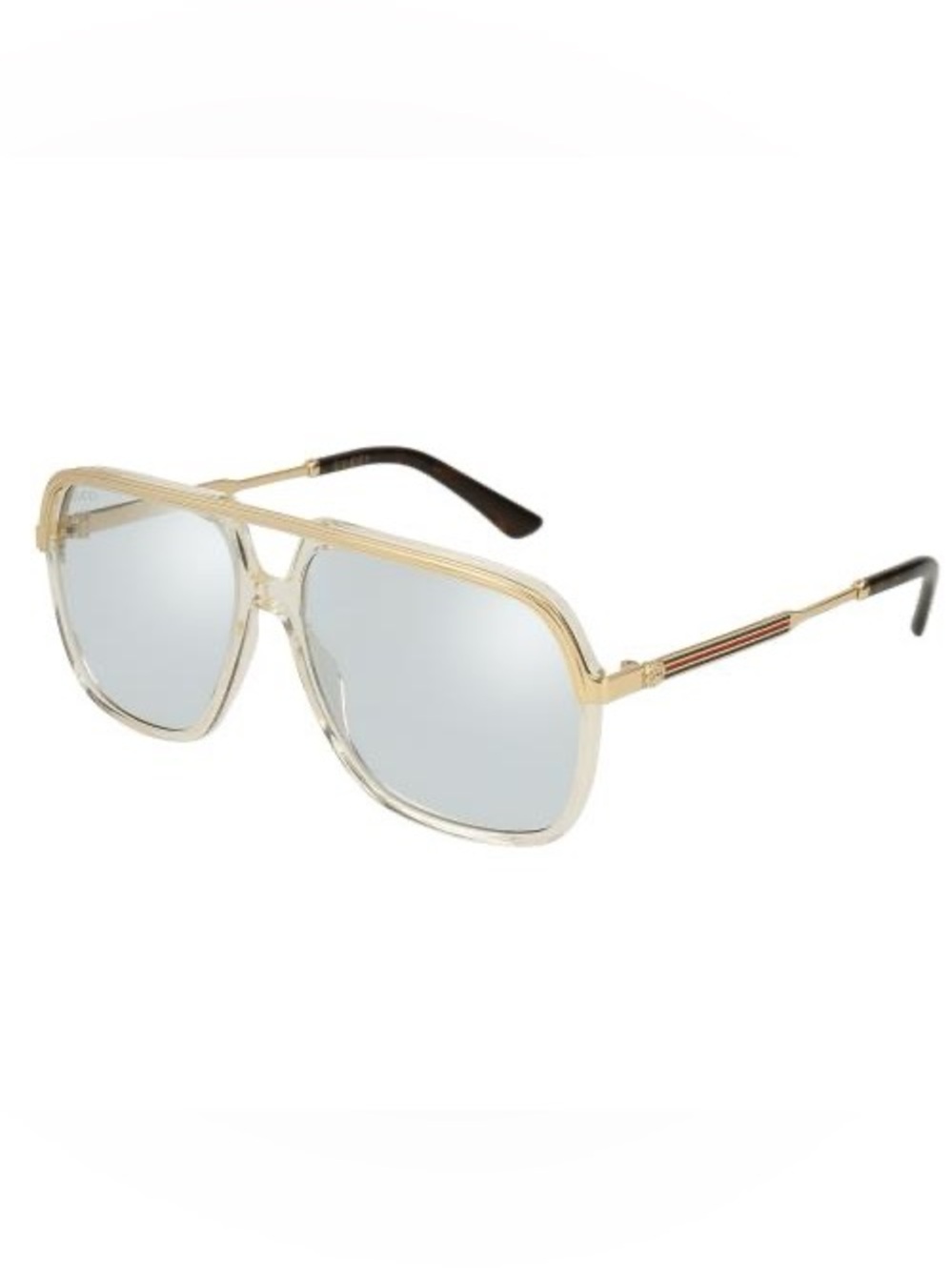 Gucci Gold Frame Aviator with Blue Lenses (Case Incl)